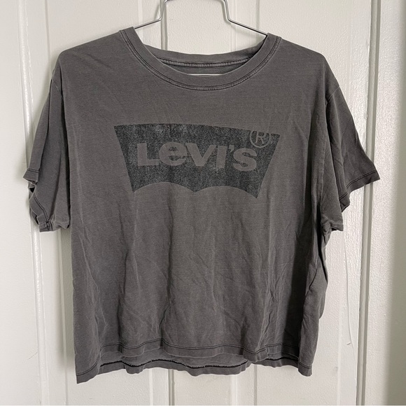 LEVI’S Gray Black Logo T-Shirt Cotton Classic T-Shirt Short-Sleeve Women’s XS - Picture 4 of 5